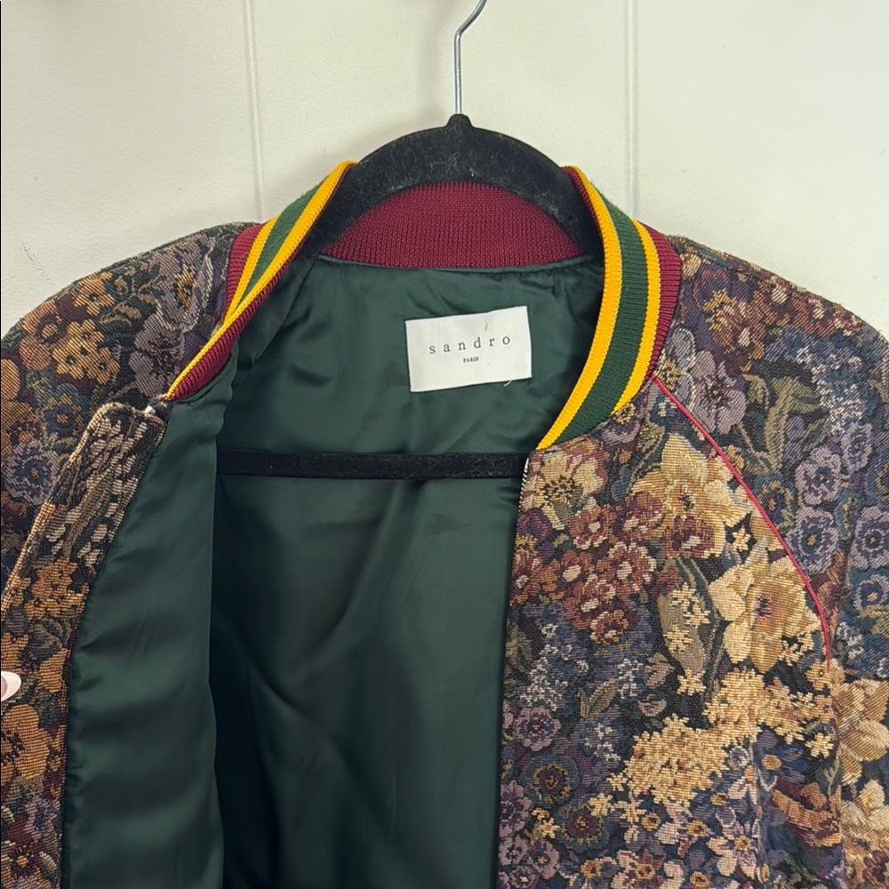 Floral Patterned Bomber Jacket - image 3